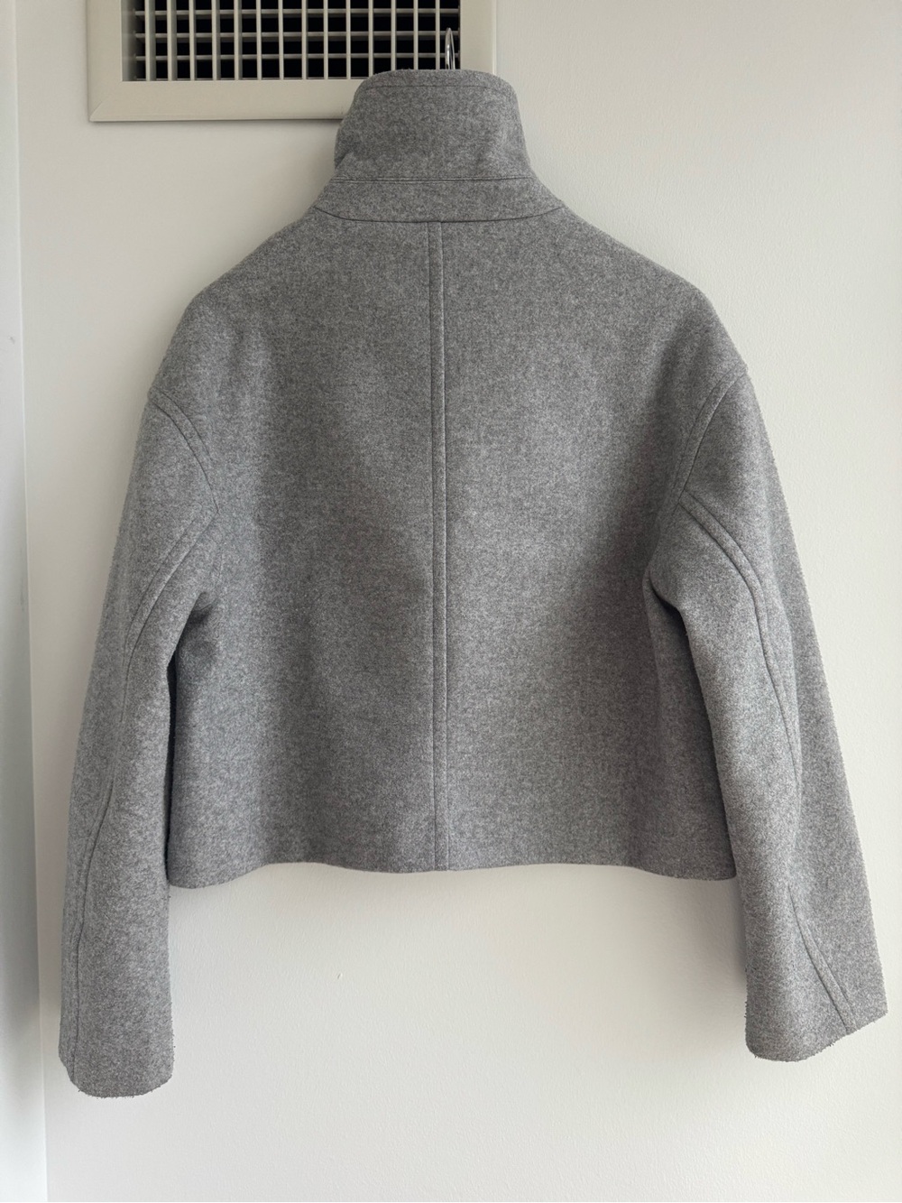Mango Cropped Pea Coat in Light Gray - Picture 6 of 7